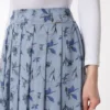 Desenli Şifon Denim rengi Max-Midi(90cm) boy Pileli Etek - 462737173