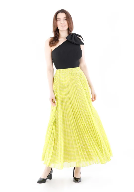 Maxi Boy Puantiyeli Şifon Etek - 69271730