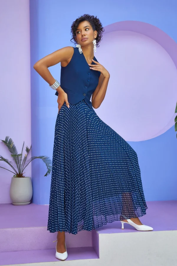 Maxi Boy Puantiyeli Şifon Etek - 69271730