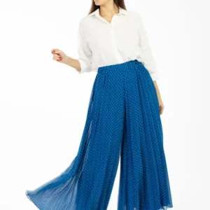 Maxi Boy Puantiyeli Şifon Pantolon - 31277334