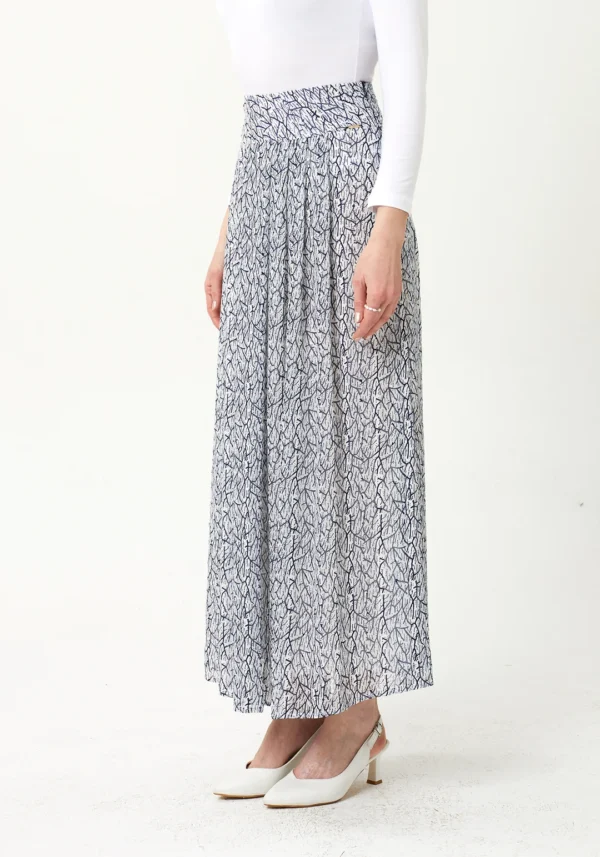 Maxi(100cm) boy Desenli Kendinden Saten çizgili Şifon Etek - 462725153