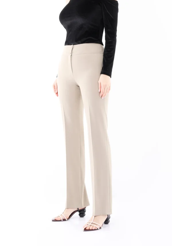 High Waist Straight Leg Maxi Length Trousers - 10008710