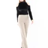 Yüksek Bel Boru Paça Maxi Boy Pantolon - 10008710