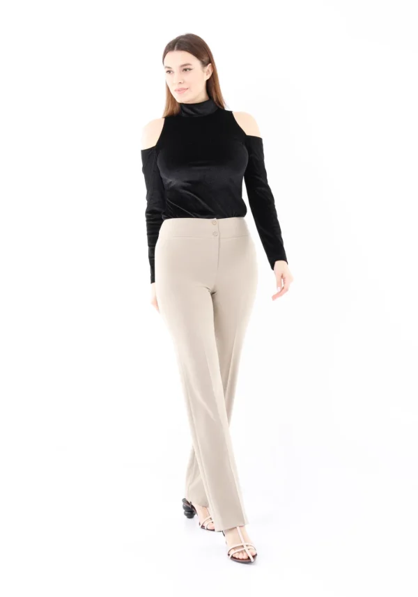 High Waist Straight Leg Maxi Length Trousers - 10008710