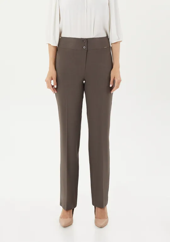 High Waist Straight Leg Maxi Length Trousers - 10008710