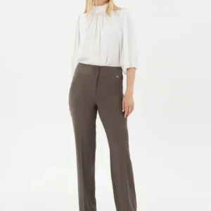 High Waist Straight Leg Maxi Length Trousers - 10008710